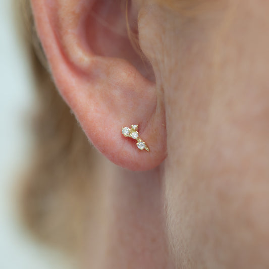 Antheia Studs Small - White Diamonds, Pair - Irena Chmura Jewellery