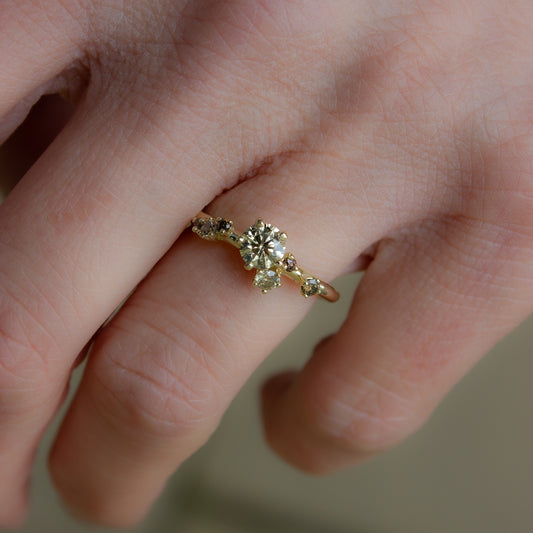 Antheia Engagement Ring - Yellow and Champagne Diamond