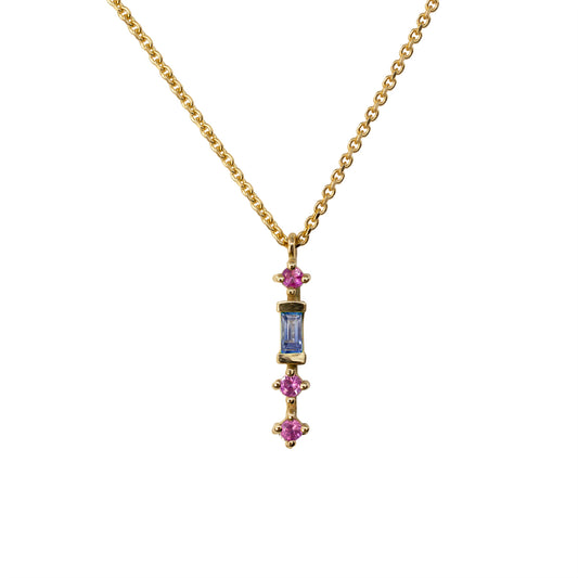 Fairy Petite Tiare Necklace - Blue And Pink Sapphire - Archive