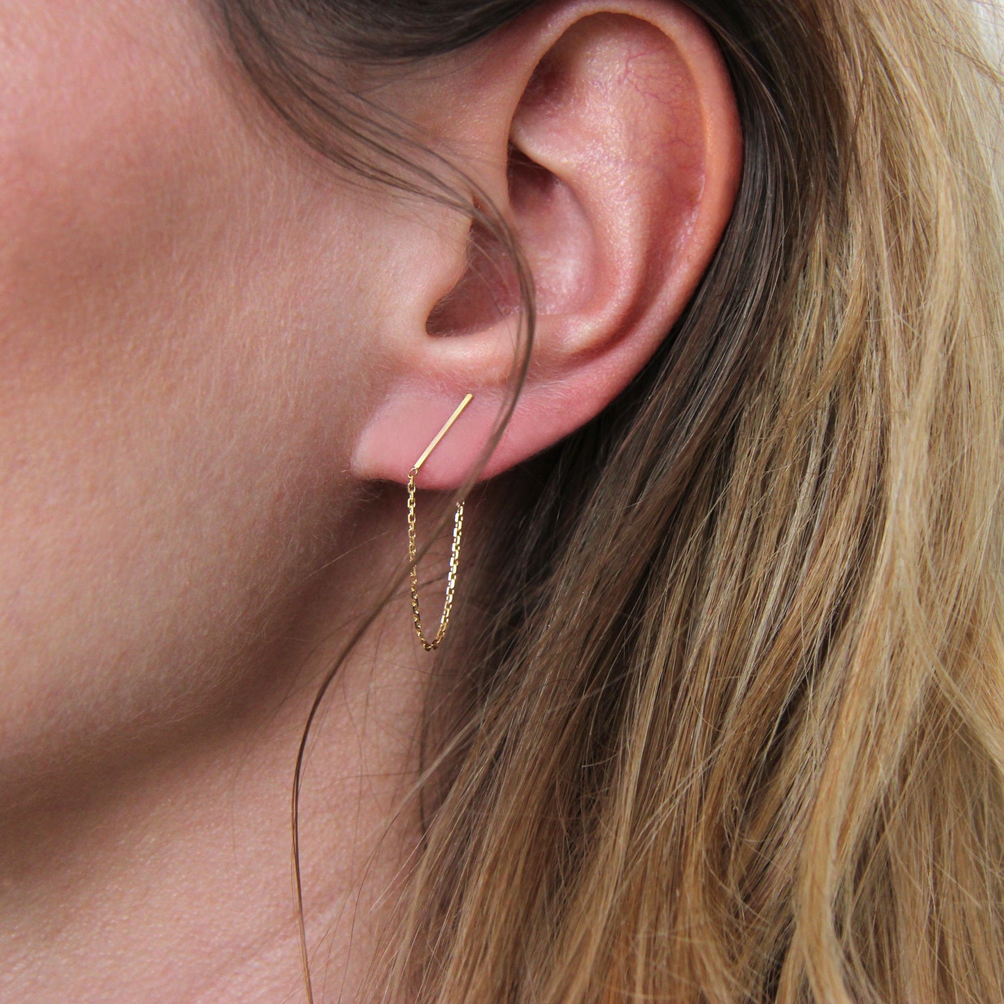 LINE & CHAIN EARRING - Irena Chmura Jewellery