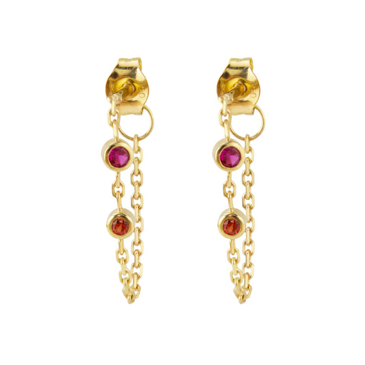CANDY SAPPHIRE EARRING - MAGENTA AND SCARLET SAPPHIRE - Irena Chmura Jewellery