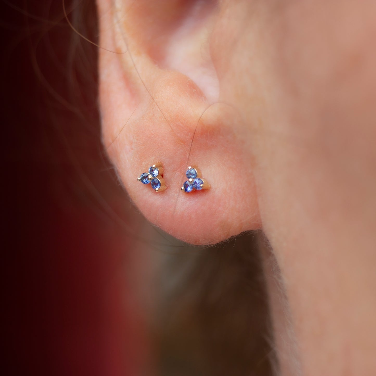 CLOVER AZURE SAPPHIRE STUD - Irena Chmura Jewellery