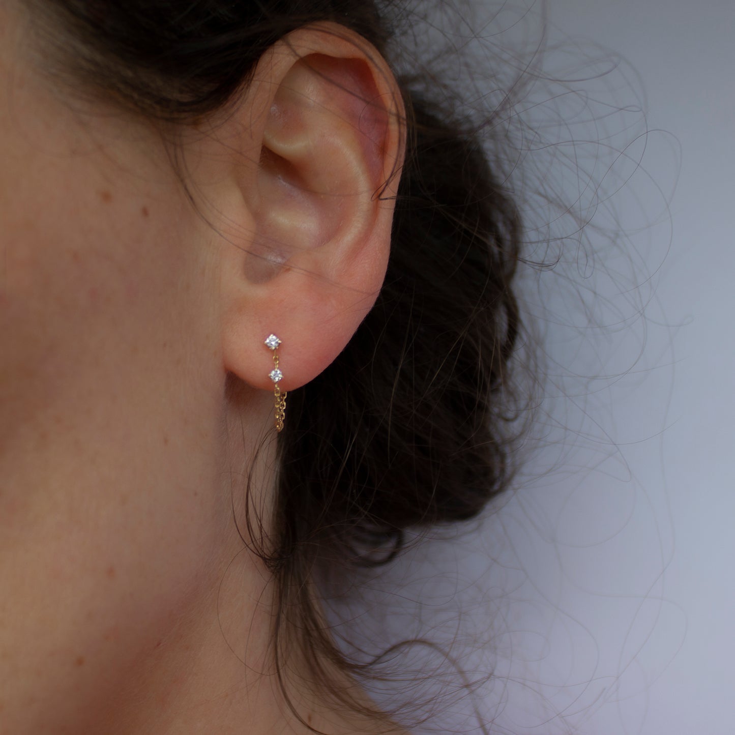 ICICLE 2 DIAMOND CHAIN EARRING - Irena Chmura Jewellery