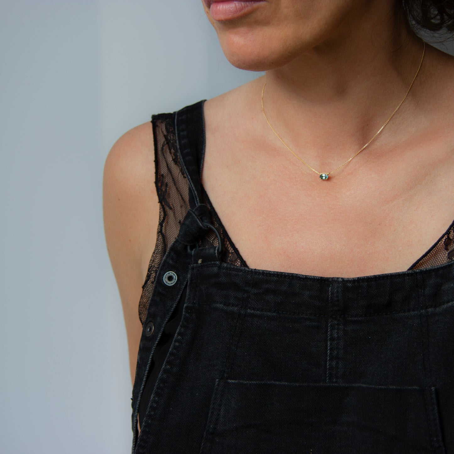 GALENE NECKLACE - MALAWI TEAL SAPPHIRE - Irena Chmura Jewellery