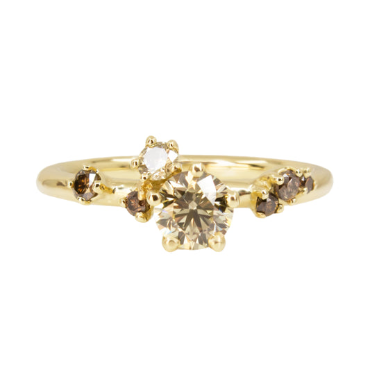 Antheia Engagement Ring - Yellow and Champagne Diamond