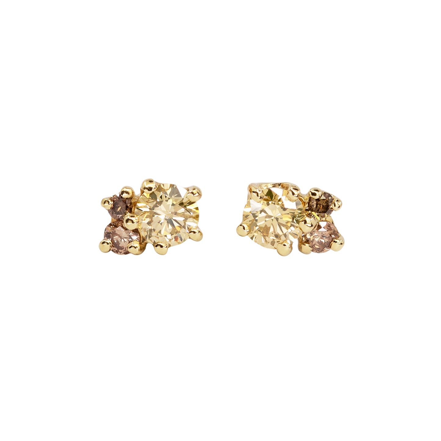 Antheia Yellow And Champagne Diamond Studs