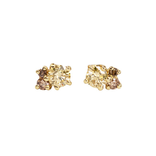 Antheia Yellow And Champagne Diamond Studs - Irena Chmura Jewellery