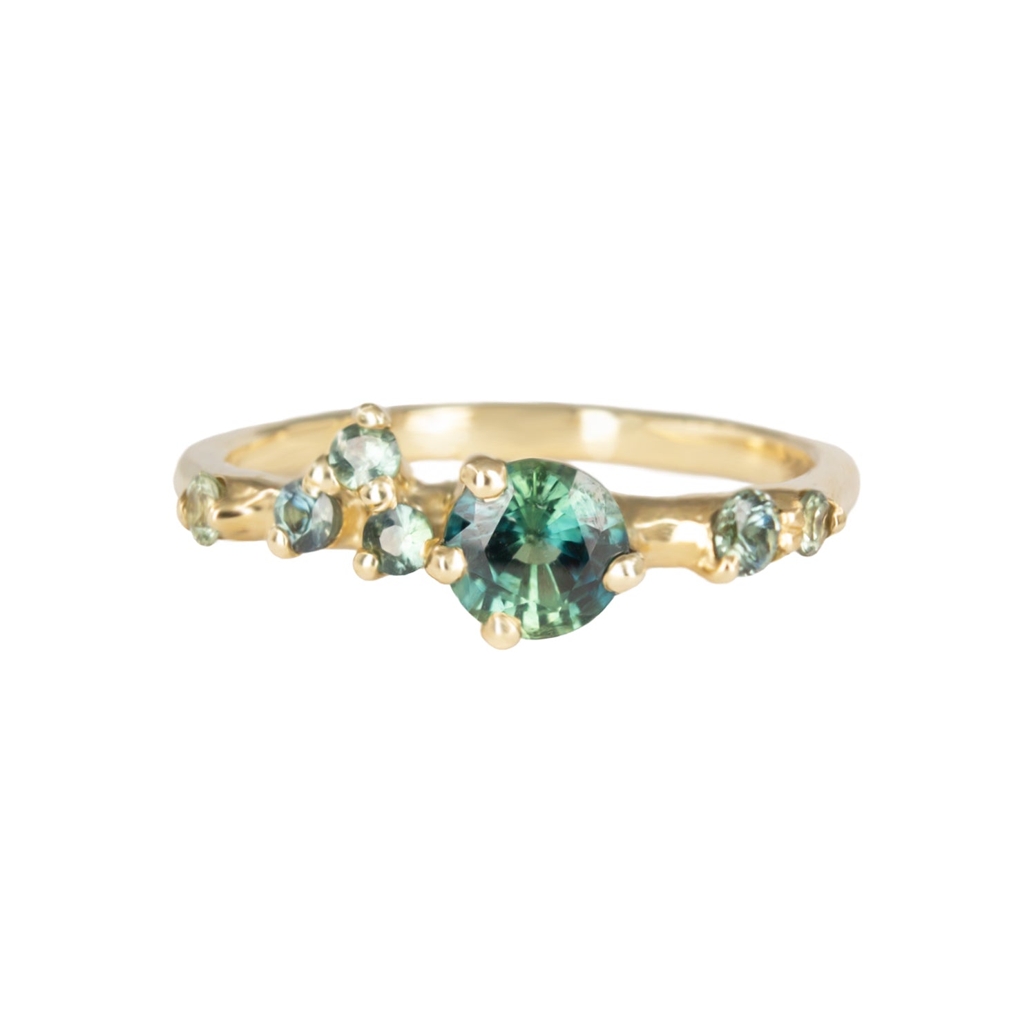 Dryada Engagement Ring - Teal Sapphires - Irena Chmura Jewellery