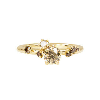 Antheia Engagement Ring - Yellow and Champagne Diamond - Irena Chmura Jewellery