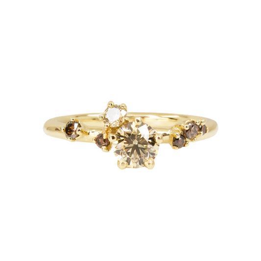 Antheia Engagement Ring - Yellow and Champagne Diamond