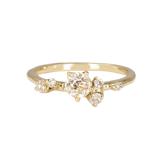 Antheia Engagement Ring - Old Cut White Diamond