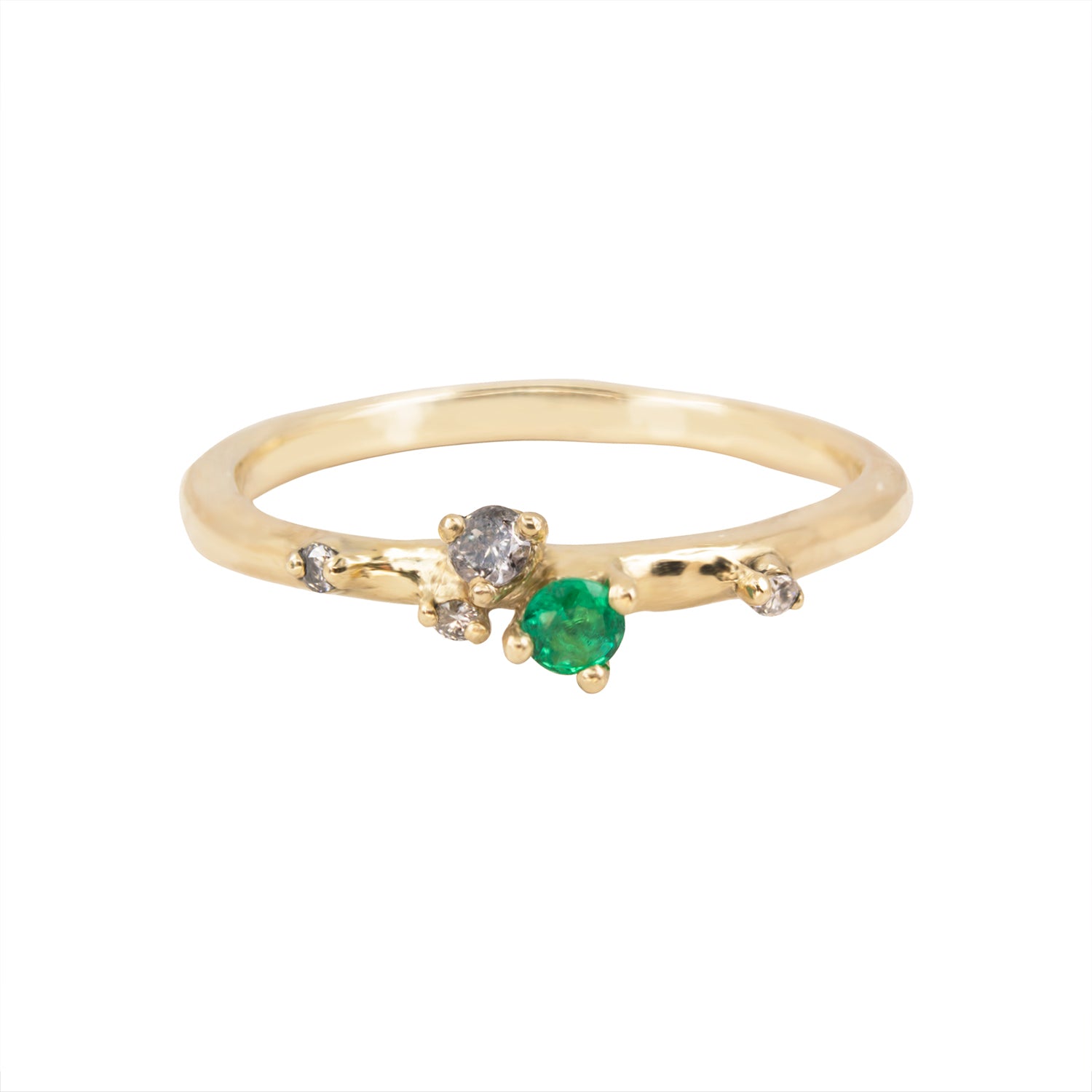 Antheia Ring - Emerald And Salt & Pepper Diamonds - Irena Chmura Jewellery