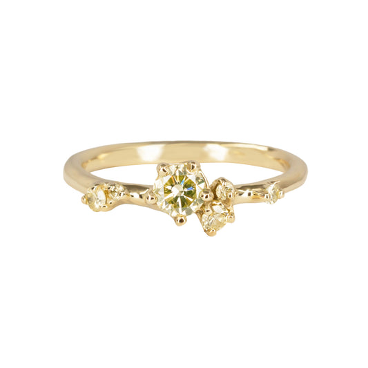Antheia Engagement Ring - Natural Yellow Diamonds