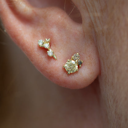 Antheia Yellow And Champagne Diamond Studs - Irena Chmura Jewellery