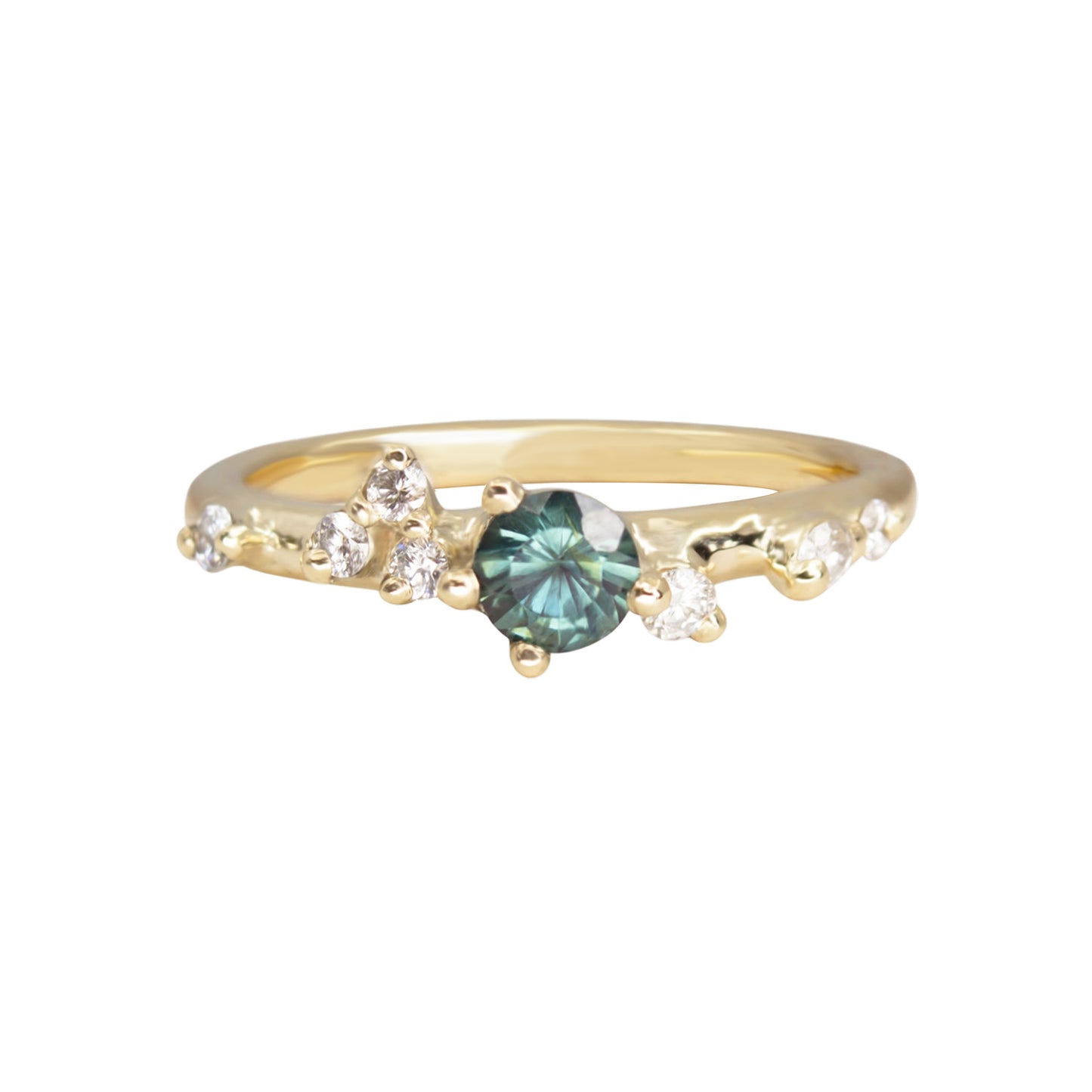 Antheia Engagement Ring - Teal Sapphire And White Diamonds - Irena Chmura Jewellery