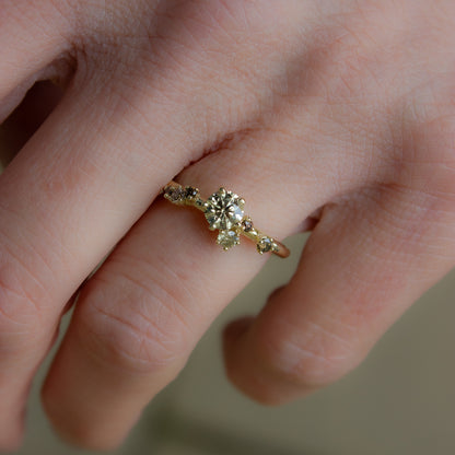 Antheia Engagement Ring - Yellow and Champagne Diamond - Irena Chmura Jewellery