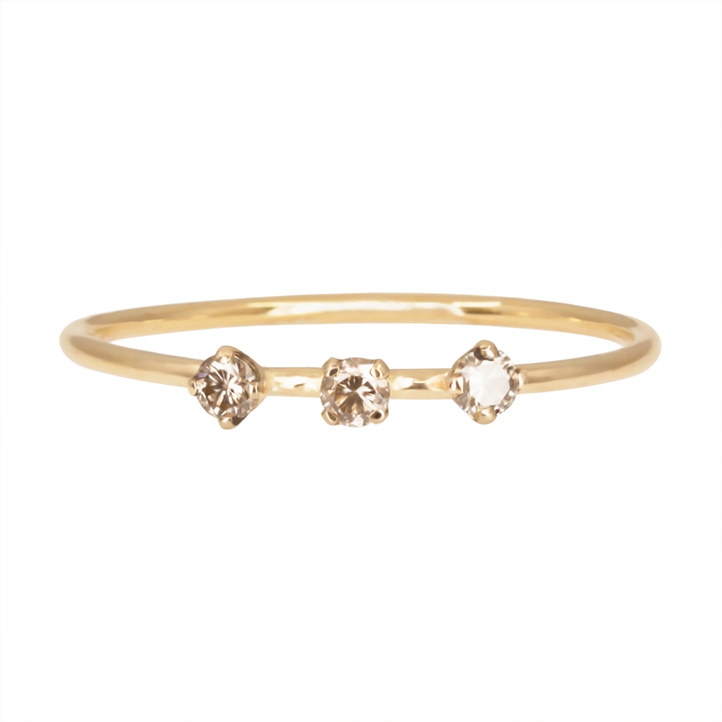 3 Stone Ring - Champagne Diamonds - Irena Chmura Jewellery