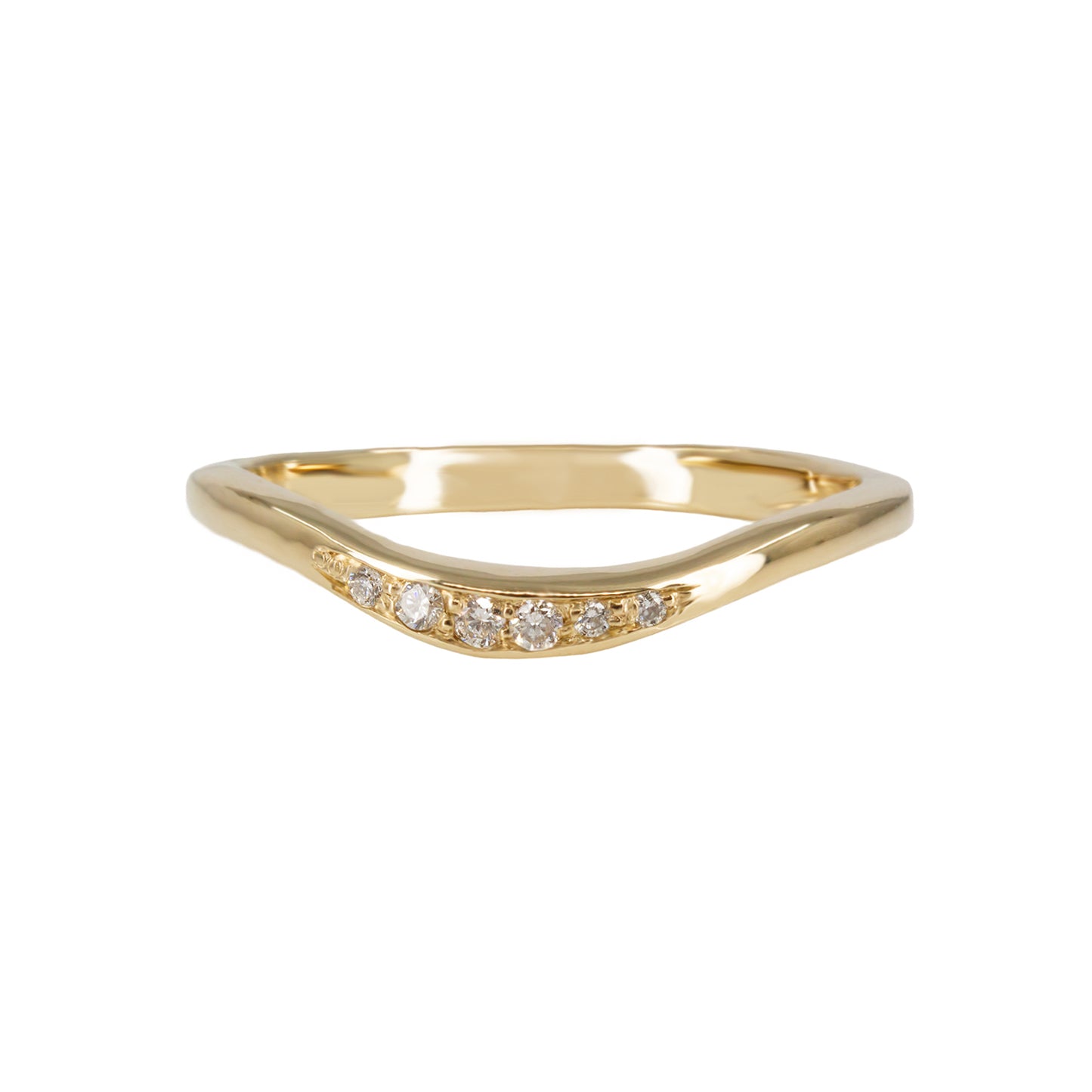 Curved Arc Wedding Band - White Diamonds - Irena Chmura Jewellery