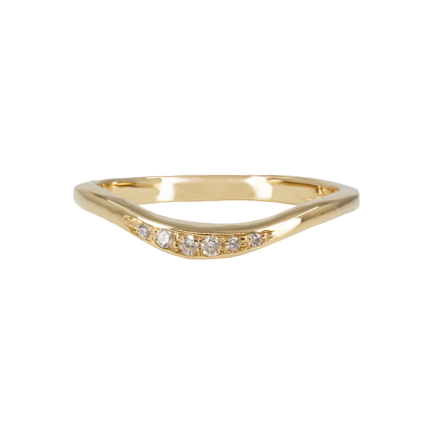 Curved Arc Wedding Band - White Diamonds - Irena Chmura Jewellery