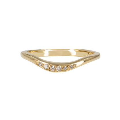 Curved Arc Wedding Band - White Diamonds - Irena Chmura Jewellery