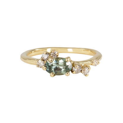 Dryad II Engagement Ring - Teal Sapphire And White Diamonds - Irena Chmura Jewellery