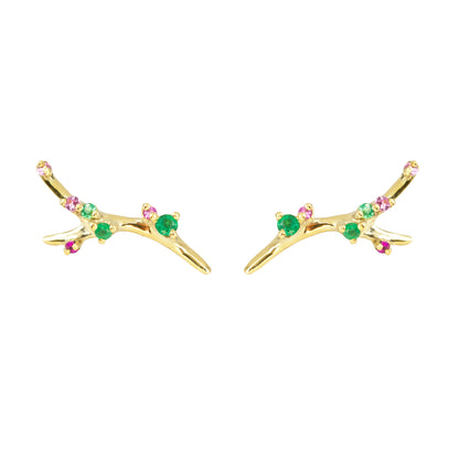 Antheia Ear Climber - Emerald And Sapphire