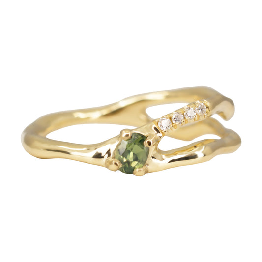 Split Ring - Sapphire And White Diamonds - Irena Chmura Jewellery