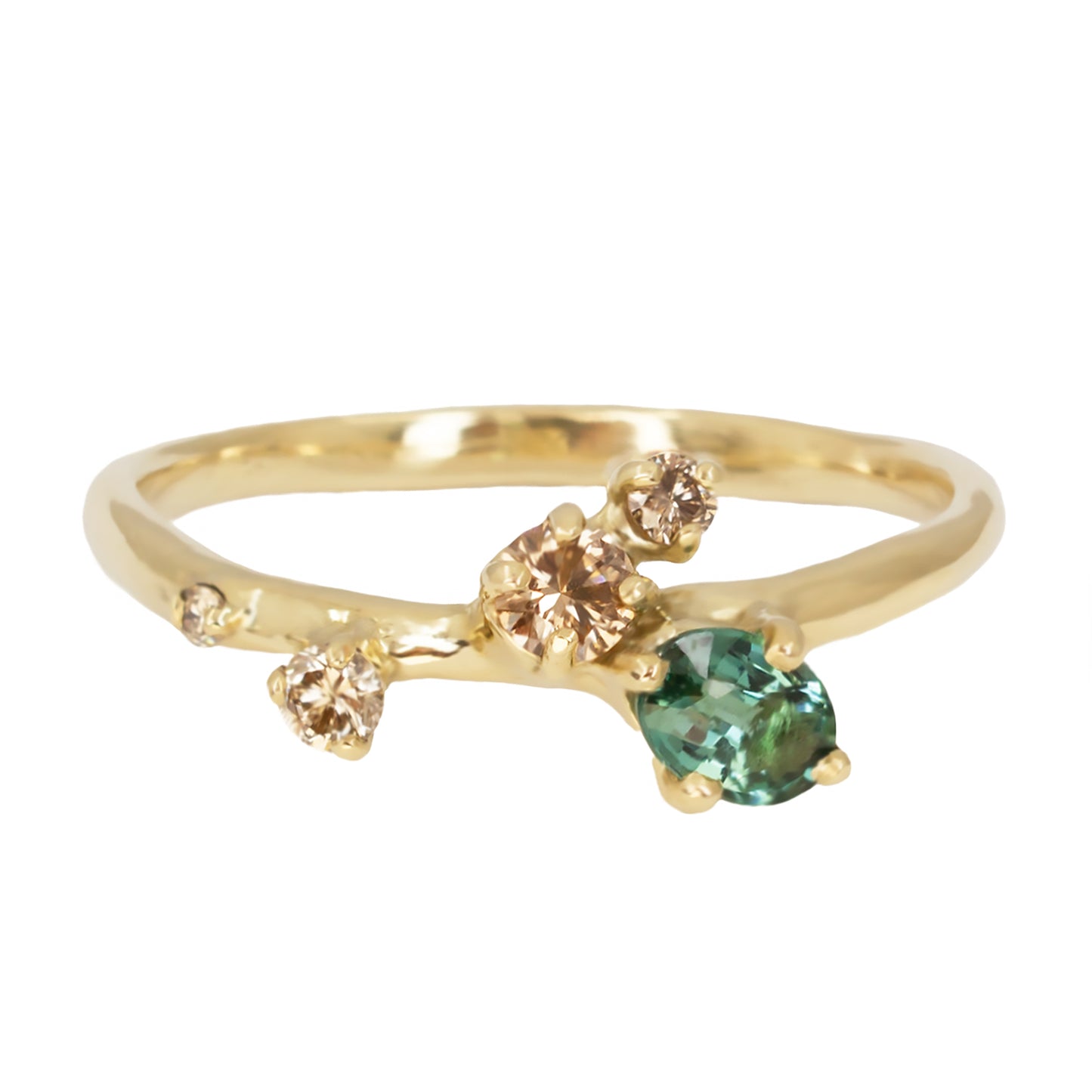One Of A Kind Sayuri Ring - Blue Tourmaline And Champagne Diamonds - Irena Chmura Jewellery