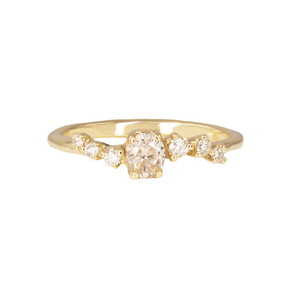 Namika Engagement Ring - Oval Champagne And White Diamonds - Irena Chmura Jewellery