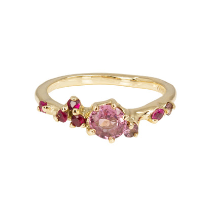 Antheia II Engagement Ring - Padparadscha Sapphires And Rubies - Irena Chmura Jewellery