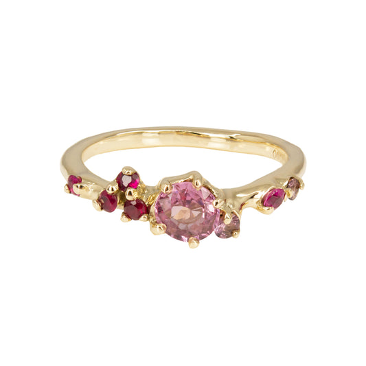 Antheia II Engagement Ring - Padparadscha Sapphires And Rubies