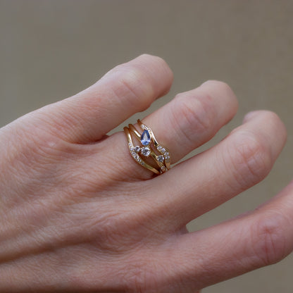 One Of A Kind Sayuri Ring - Blue Sapphire And Grey Diamonds