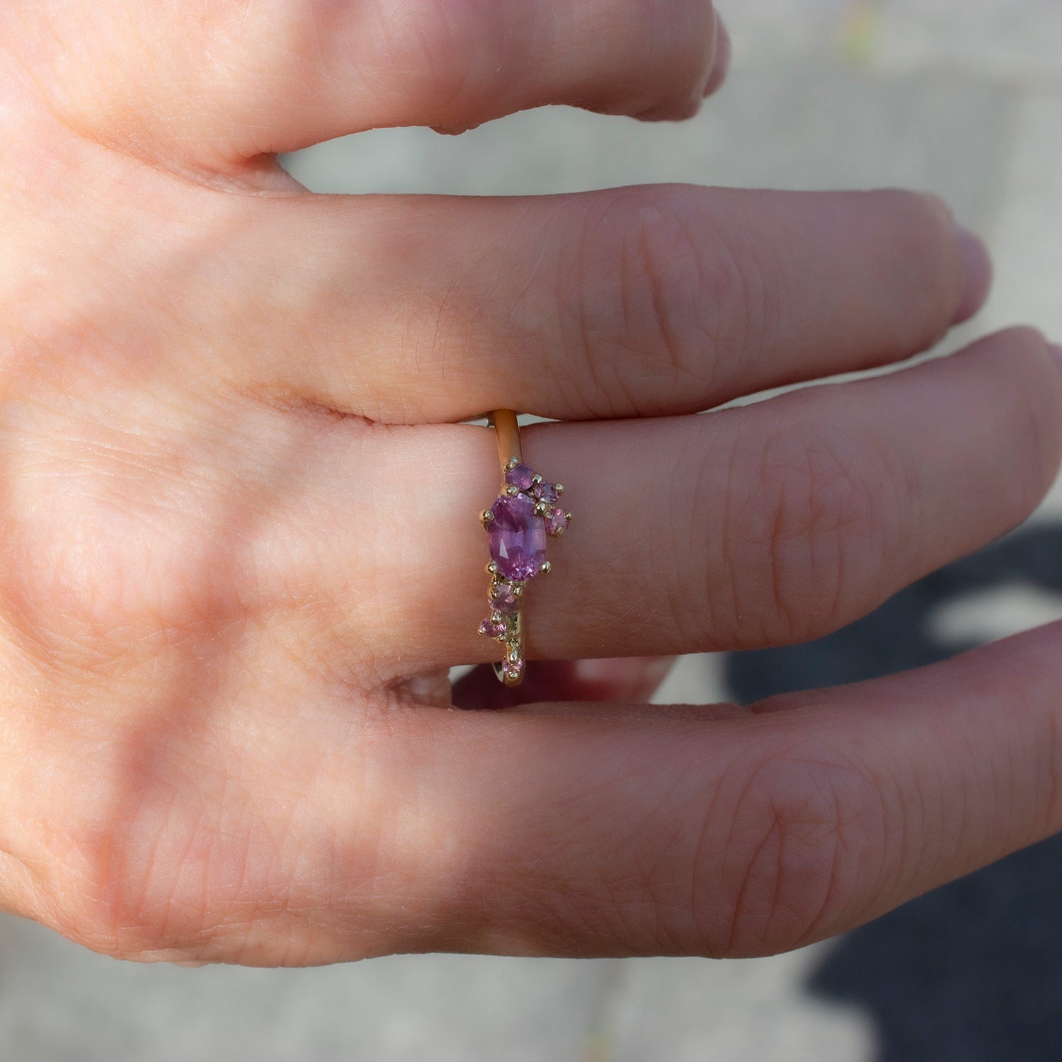 One Of A Kind Dryad II Ring - Padparadscha Sapphires - Irena Chmura Jewellery