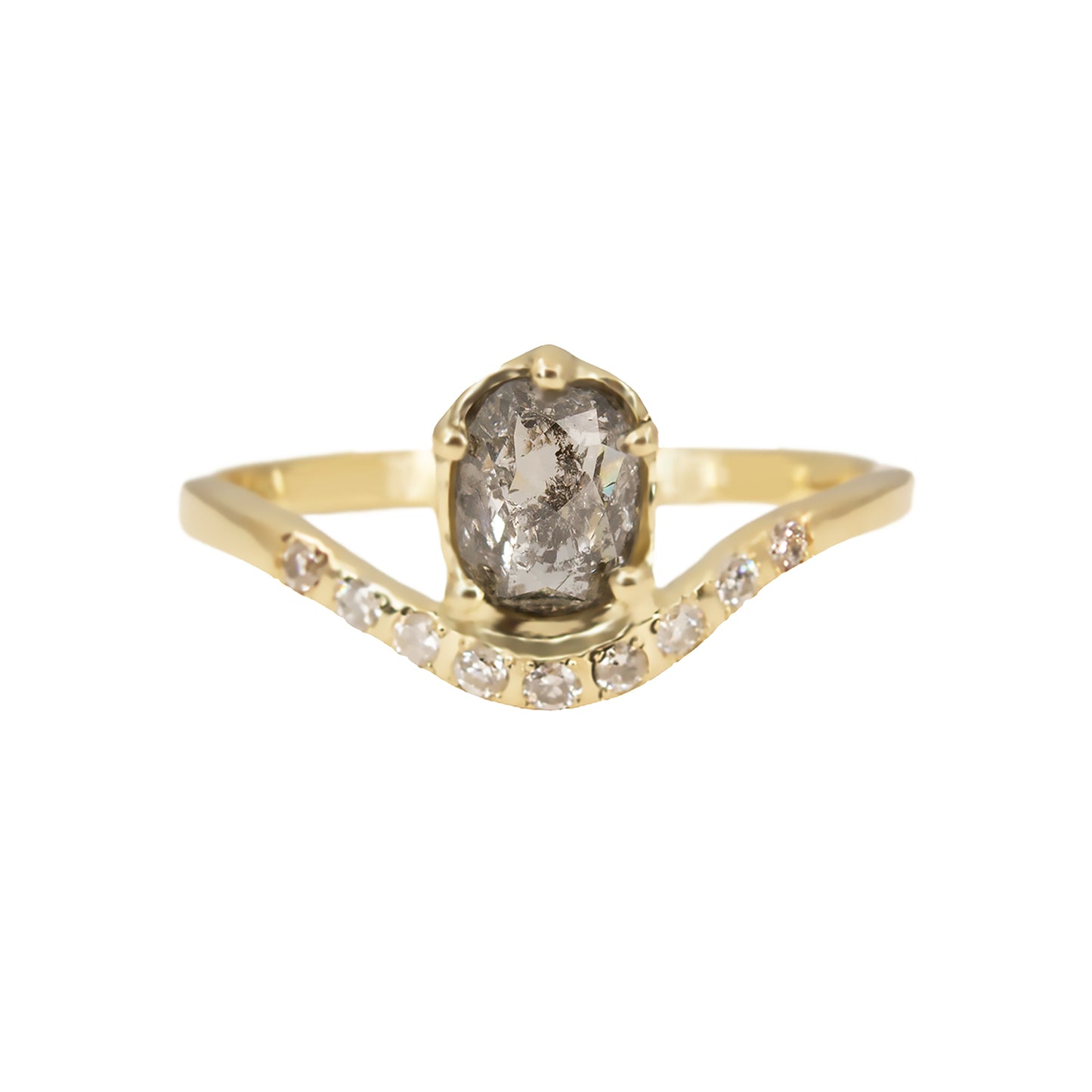 Hathor Salt And Pepper Diamond Ring - Irena Chmura Jewellery