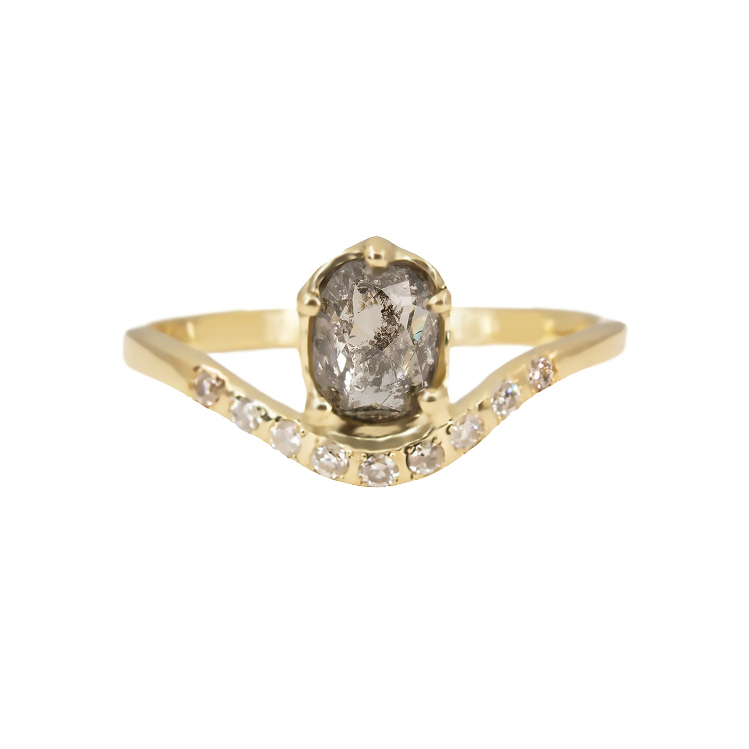 Hathor Salt And Pepper Diamond Ring - Irena Chmura Jewellery