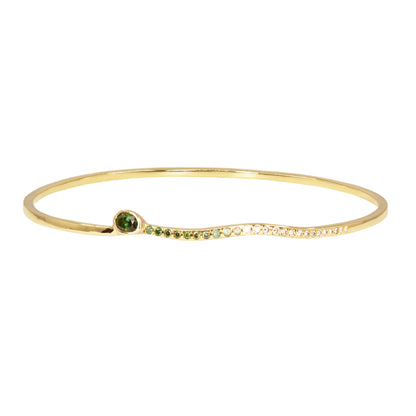 One Of A Kind Flow Bangle - Green Sapphire And Diamonds