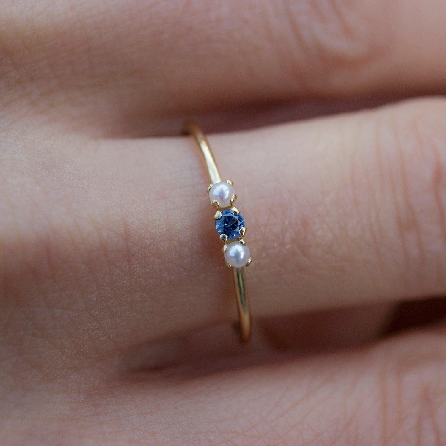 Cinderella Ring - Blue Sapphire And Pearls - Irena Chmura Jewellery