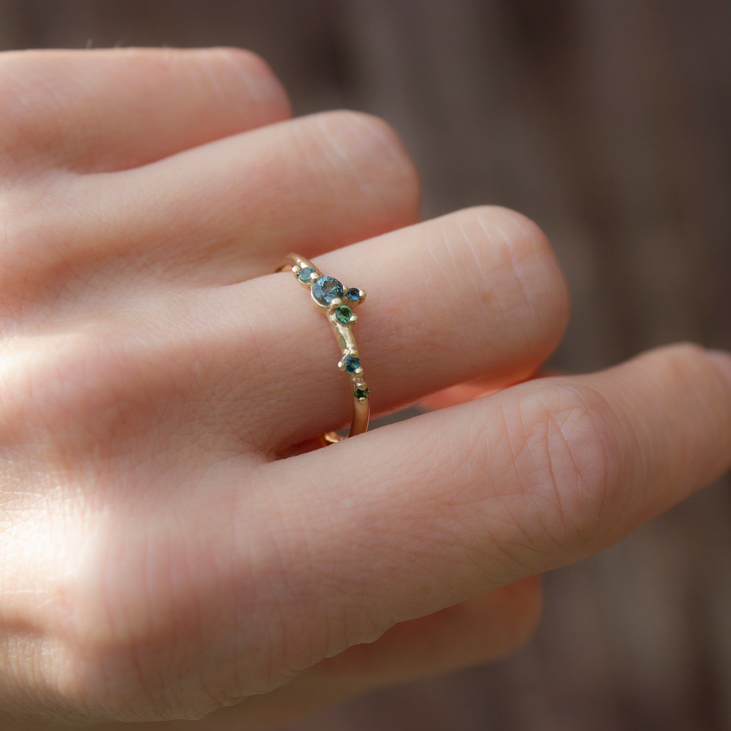 Ocean Blossom Ring - Teal Sapphire And Tourmalines - Irena Chmura Jewellery