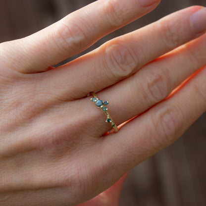 Ocean Blossom Ring - Teal Sapphire And Tourmalines - Irena Chmura Jewellery