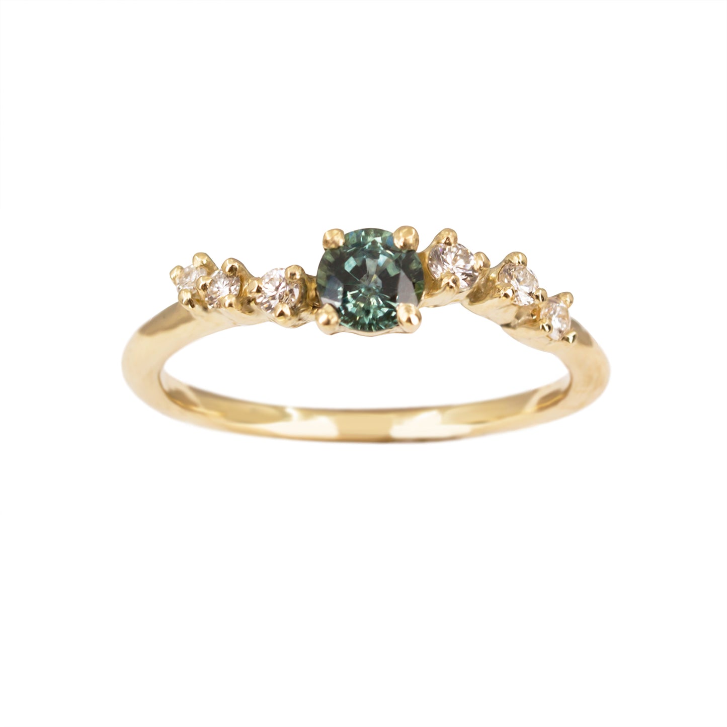 Namika Engagement Ring - Teal Sapphire And White Diamonds - Irena Chmura Jewellery