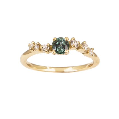 Namika Engagement Ring - Teal Sapphire And White Diamonds - Irena Chmura Jewellery