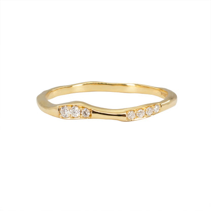 Wave Wedding Band - White Diamonds - Irena Chmura Jewellery