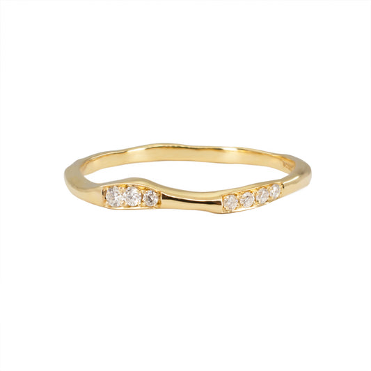 Wave Wedding Band - White Diamonds - Irena Chmura Jewellery