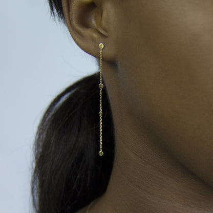 LONG DOTS & CHAIN EARRING - Irena Chmura Jewellery