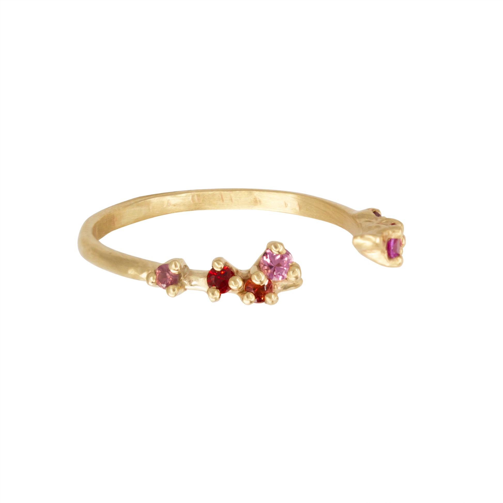 ROSY SAPPHIRE GARLAND OPEN RING - Irena Chmura Jewellery