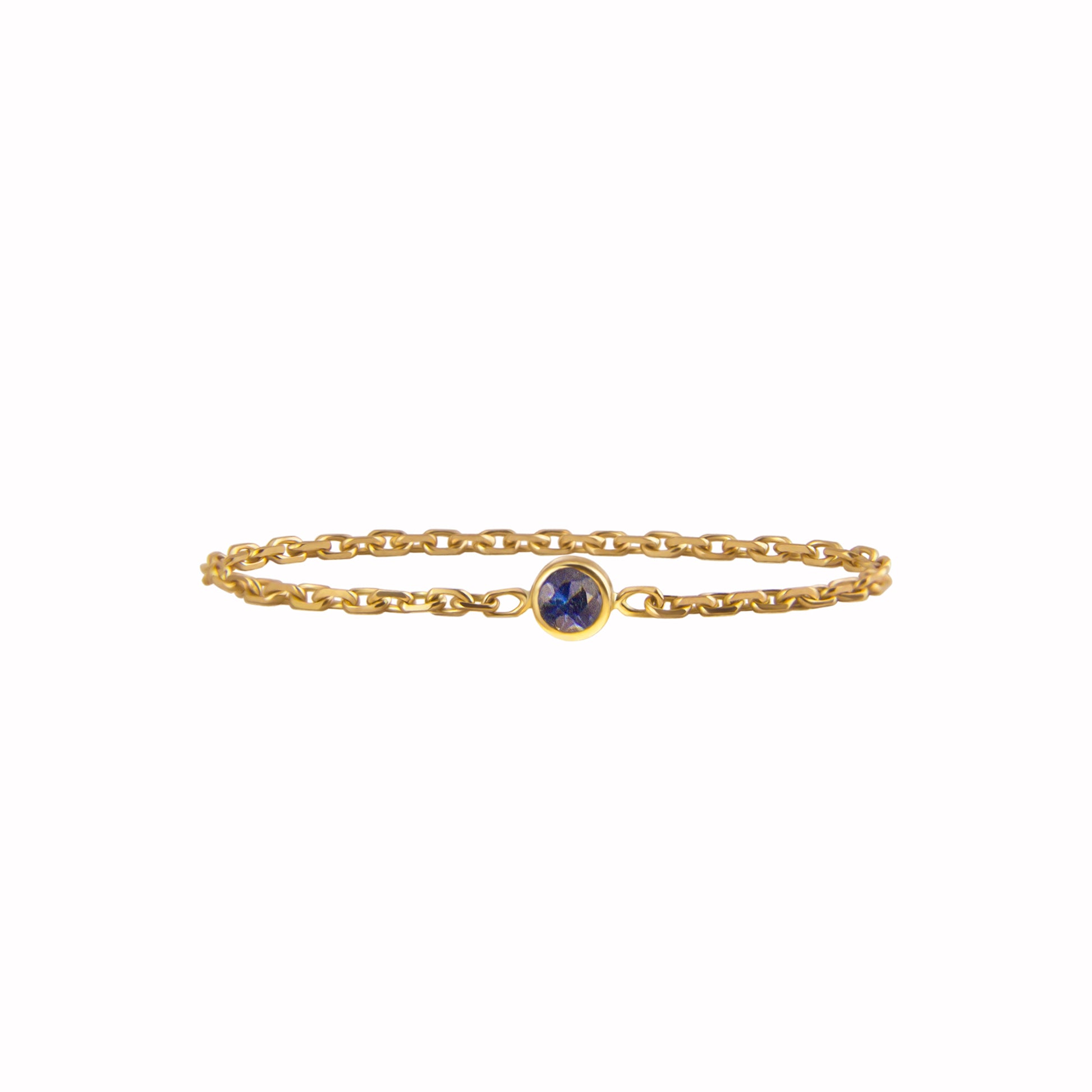 BLUE SAPPHIRE CHAIN RING - Irena Chmura Jewellery