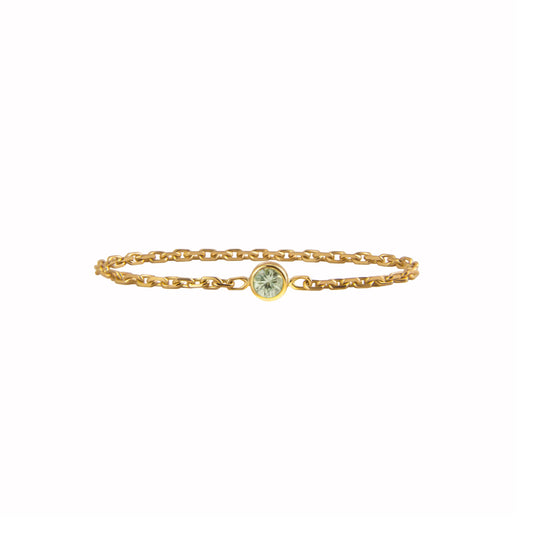 OCEAN GREEN SAPPHIRE CHAIN RING - Irena Chmura Jewellery