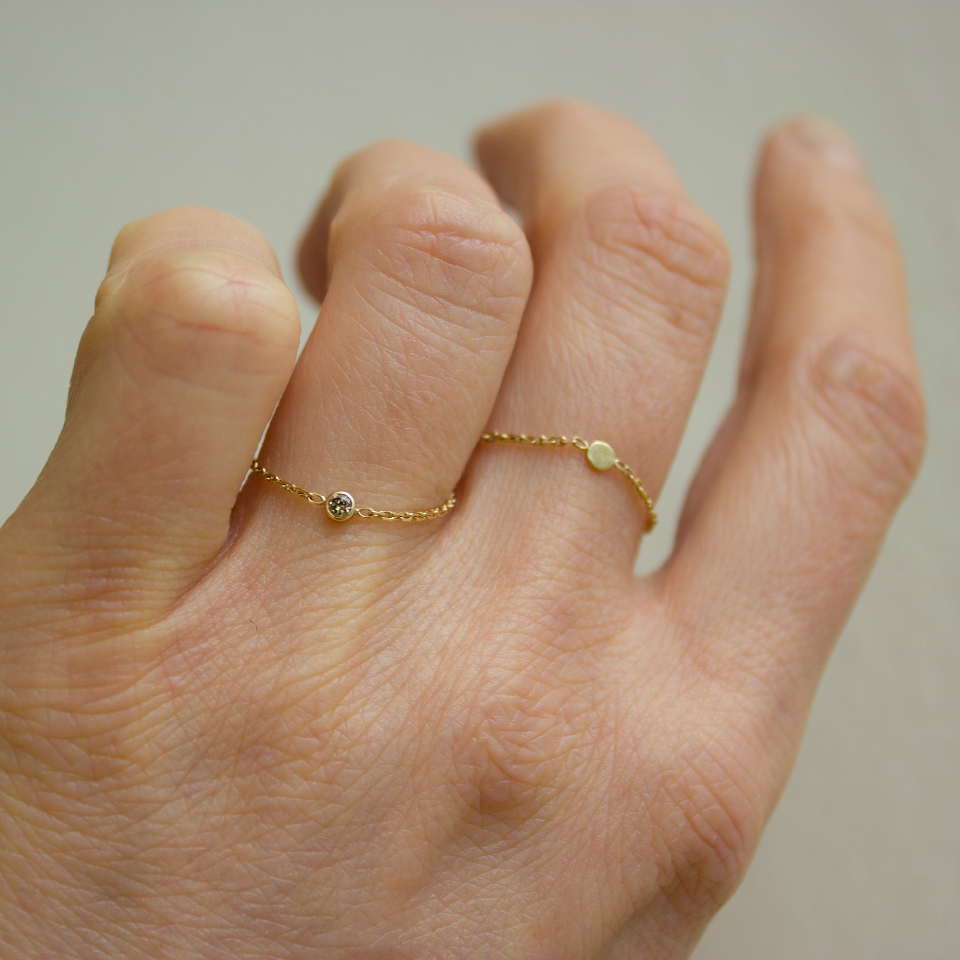 STORMY DIAMOND CHAIN RING - Irena Chmura Jewellery