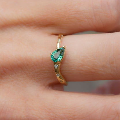 ONE OF A KIND GALENE RING - TOURMALINE AND DIAMONDS - Irena Chmura Jewellery