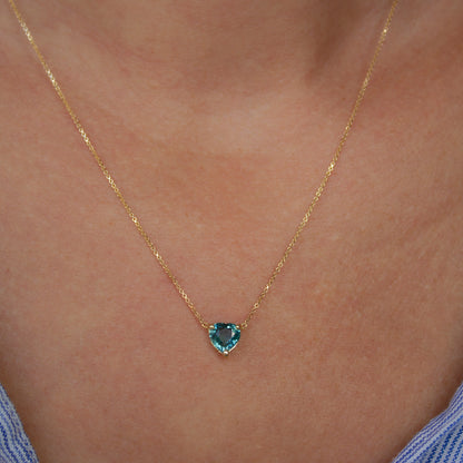 ONE OF A KIND BLUE TOURMALINE HEART NECKLACE - Irena Chmura Jewellery